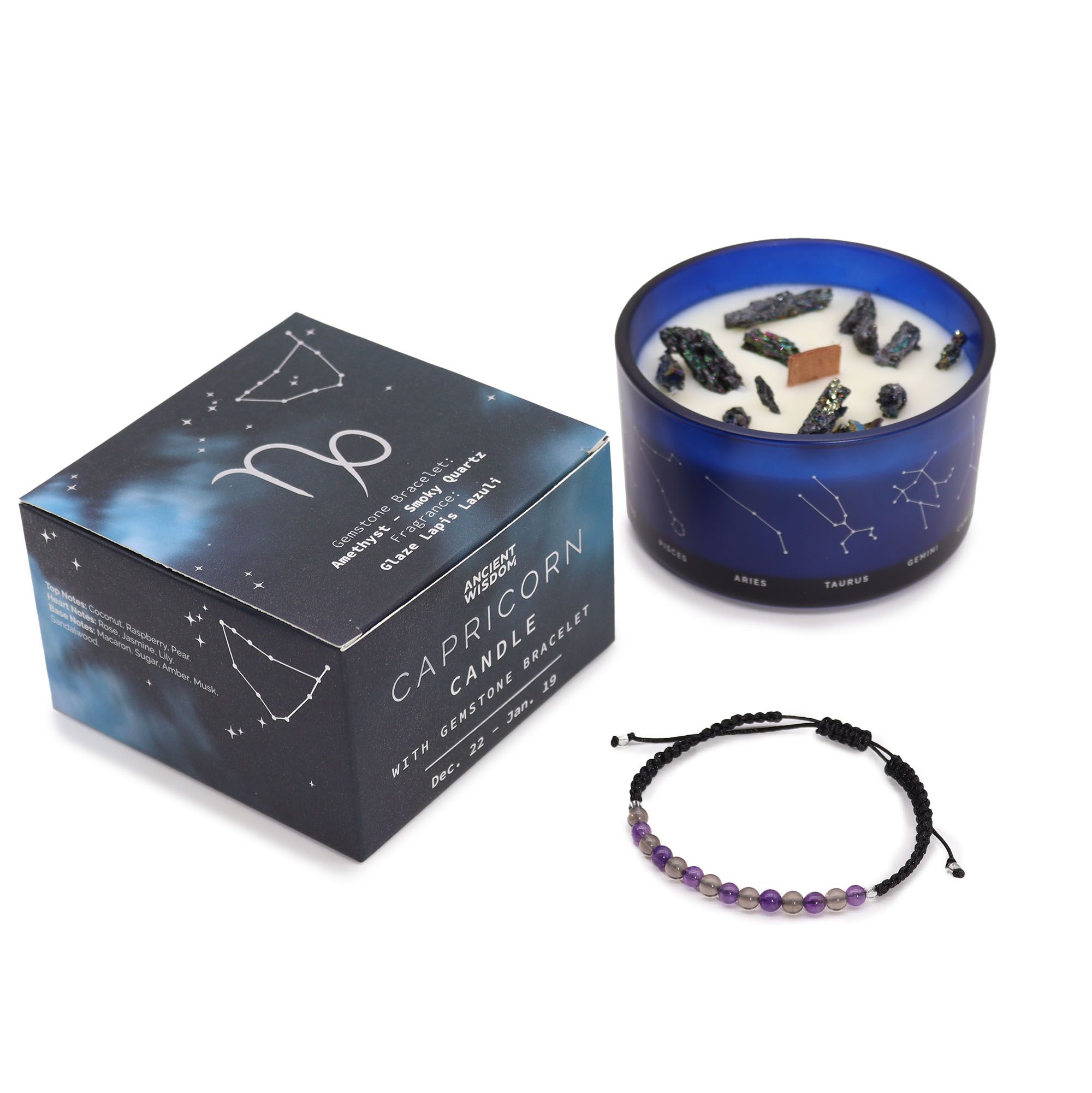 Capricorn Zodiac Candle & Gemstone Bracelet - Image 3