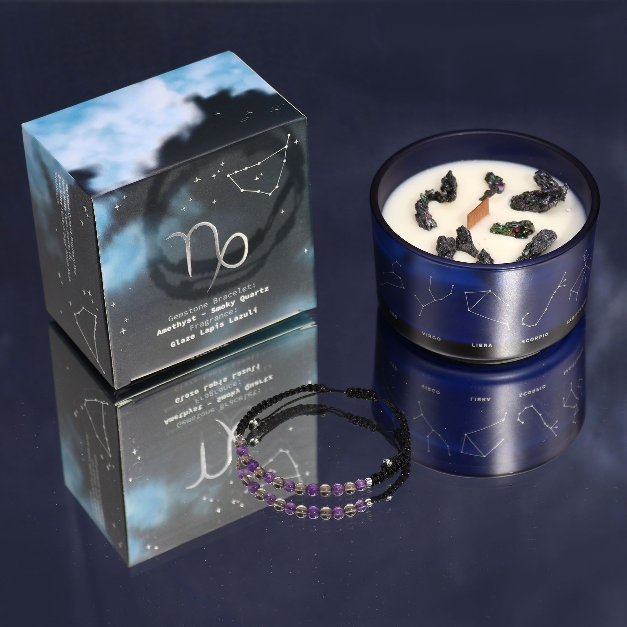 Capricorn Zodiac Candle & Gemstone Bracelet - Image 4