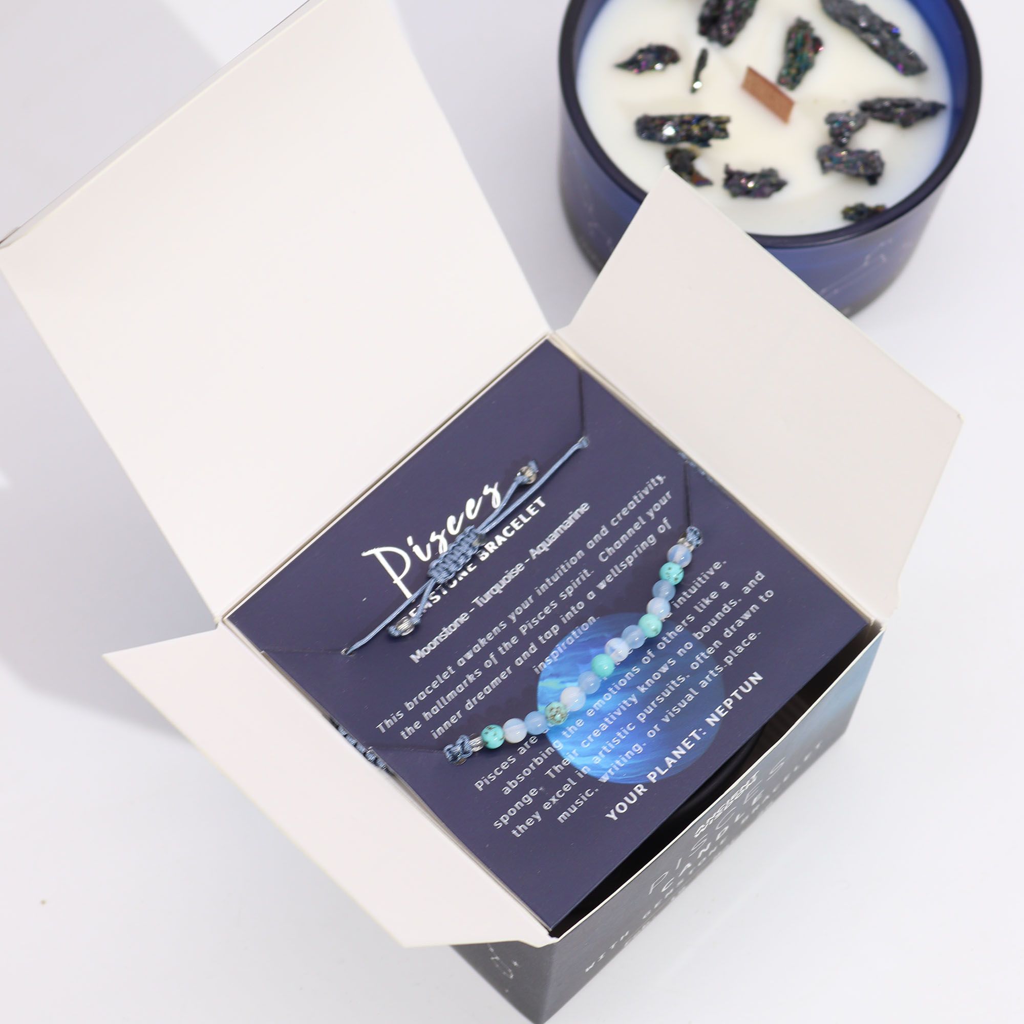 Pisces Zodiac Candle & Gemstone Bracelet - Image 4