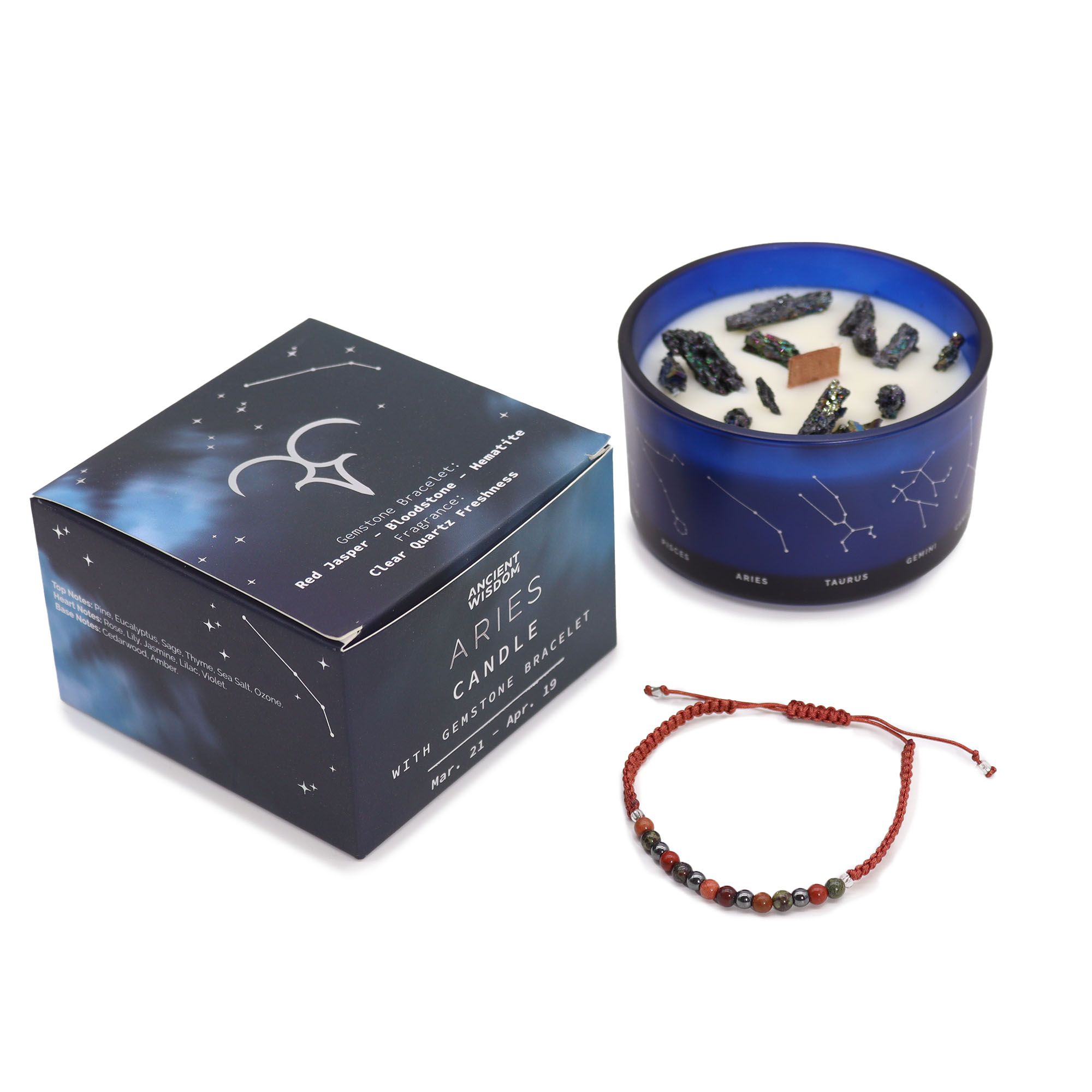 Aries Zodiac Candle & Gemstone Bracelet - Image 6