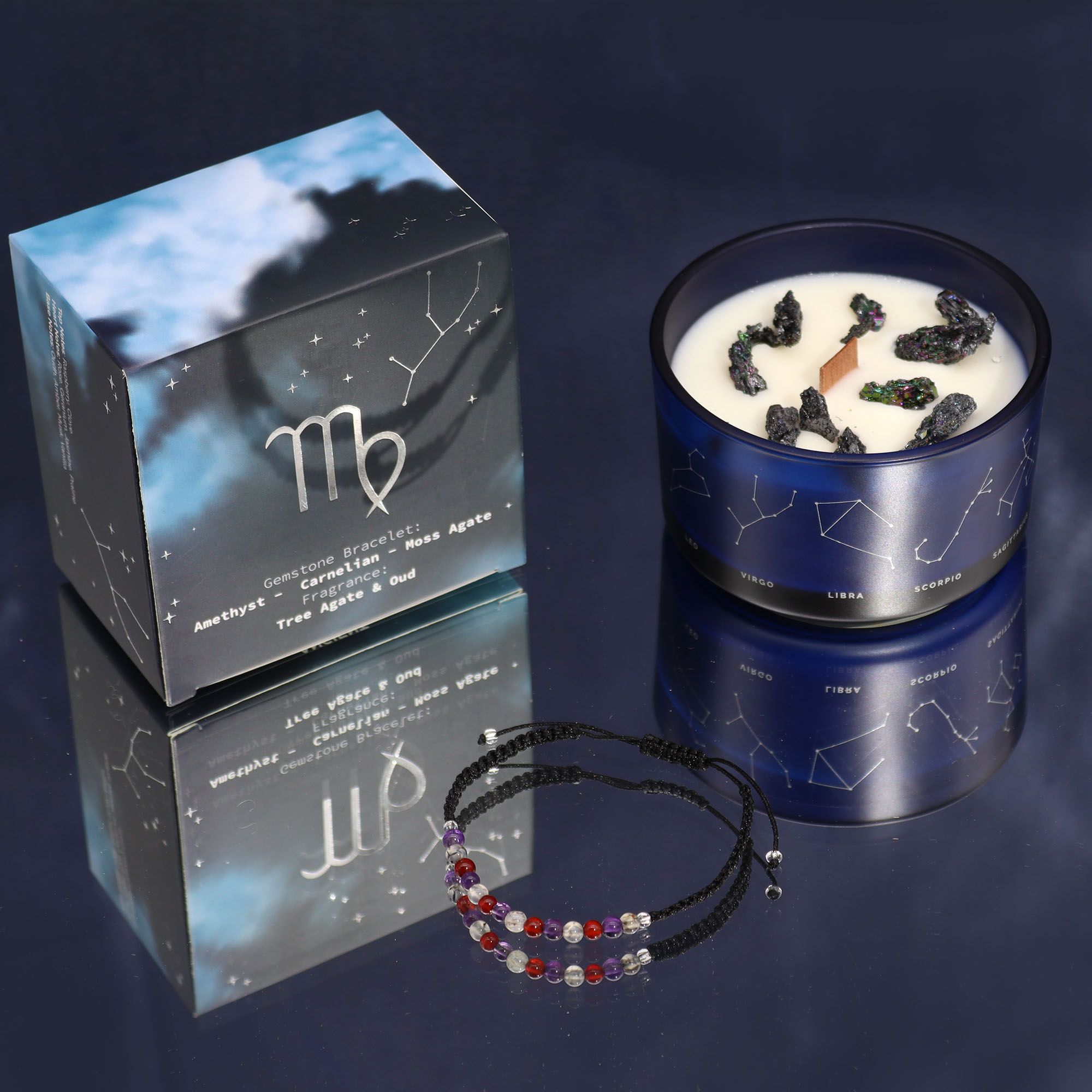Virgo Zodiac Candle & Gemstone Bracelet - Image 4