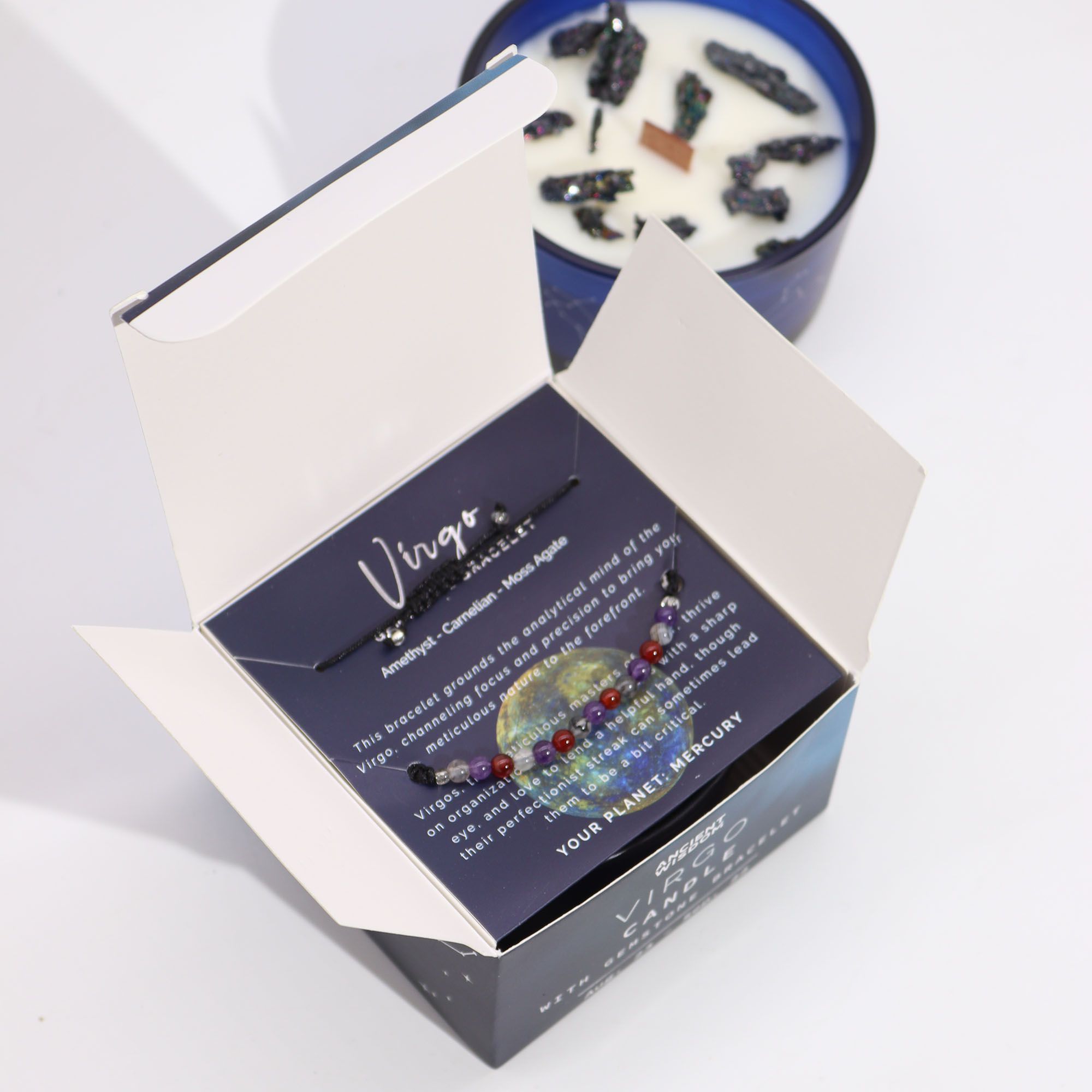 Virgo Zodiac Candle & Gemstone Bracelet - Image 2