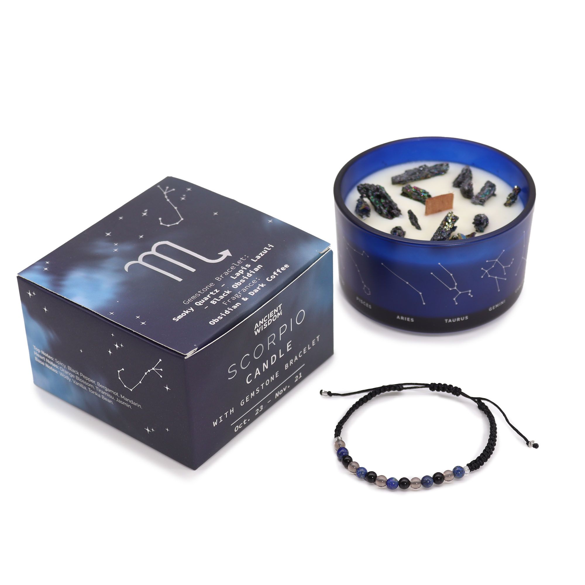 Scorpio Zodiac Candle & Gemstone Bracelet - Image 3