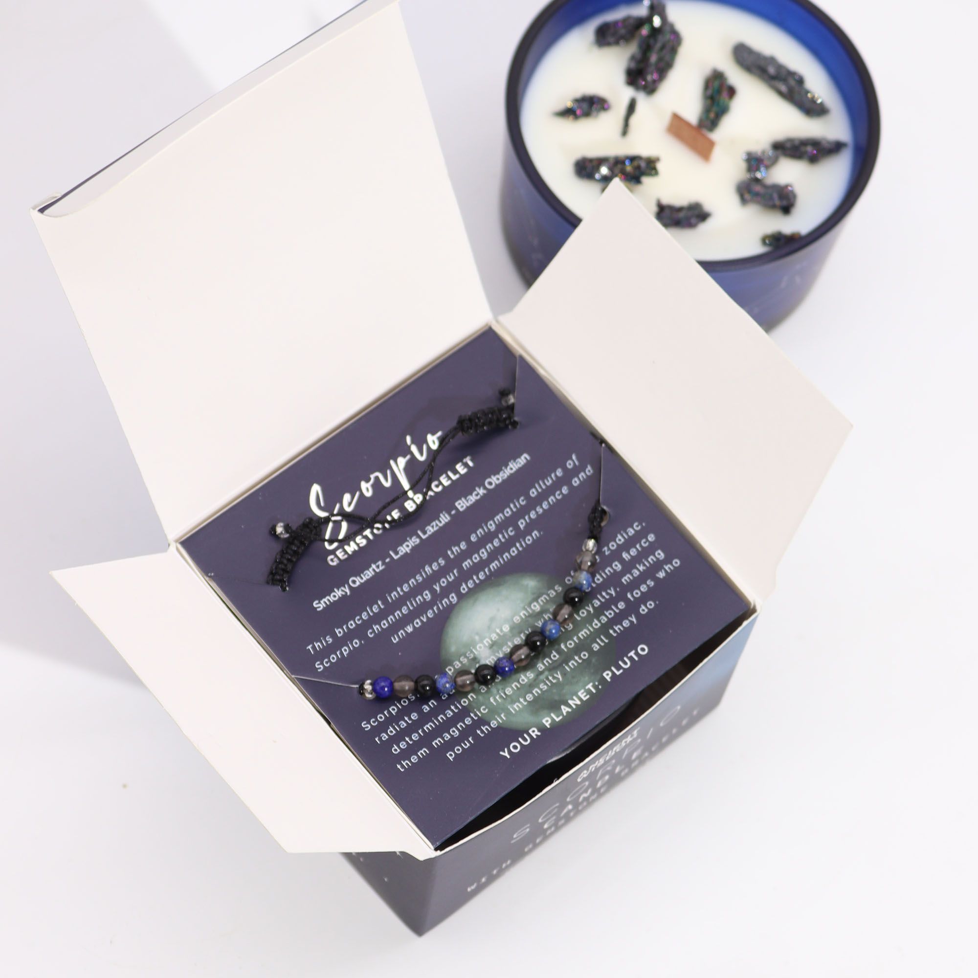 Scorpio Zodiac Candle & Gemstone Bracelet - Image 2