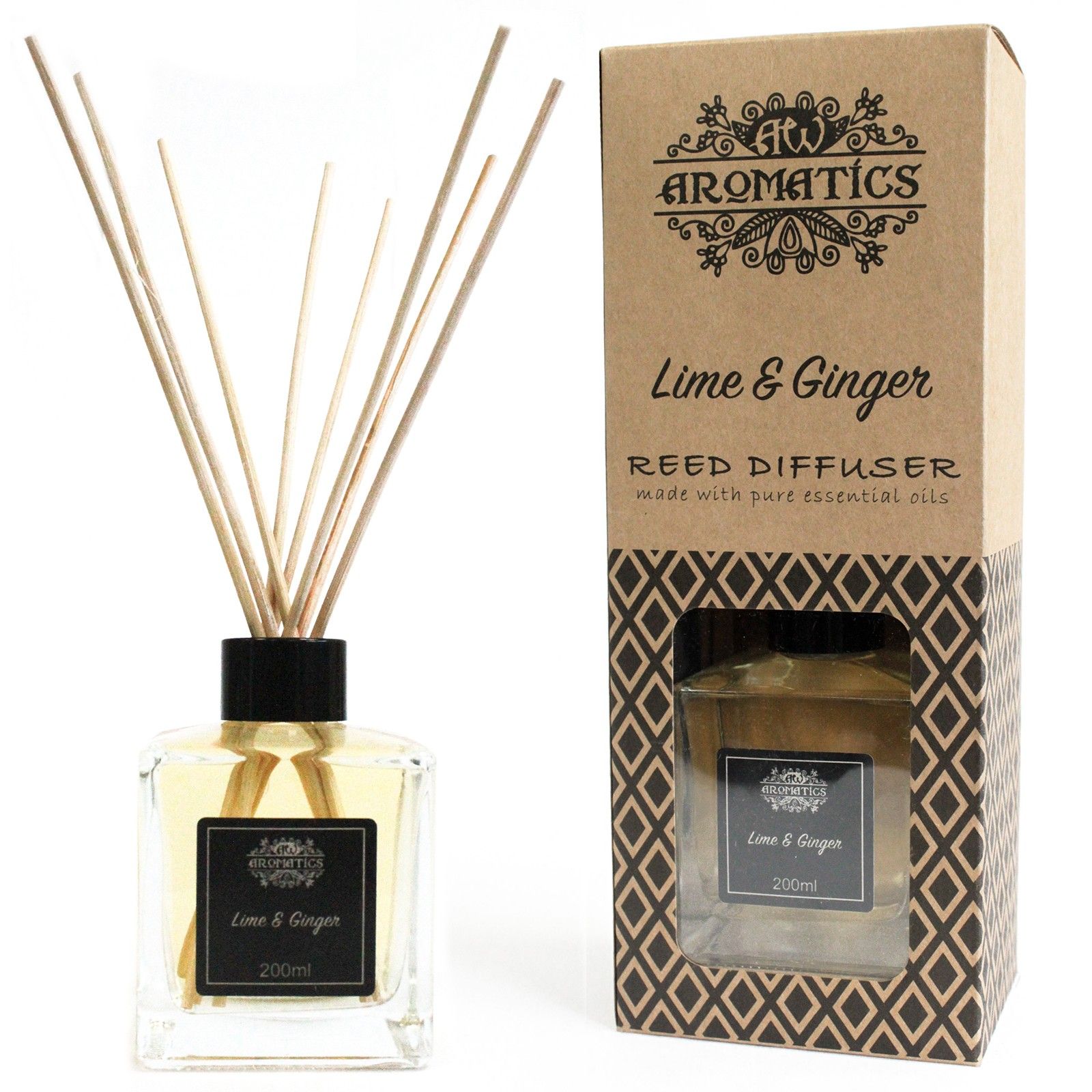 200ml Lime & Ginger Essential Oil Reed Diffuser - Image 5