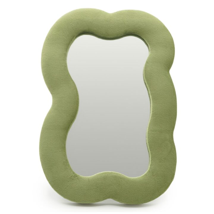 Soft Squiggly Mirror - Large Cloud - Moss Green (33.4x23.5x2.3cm)