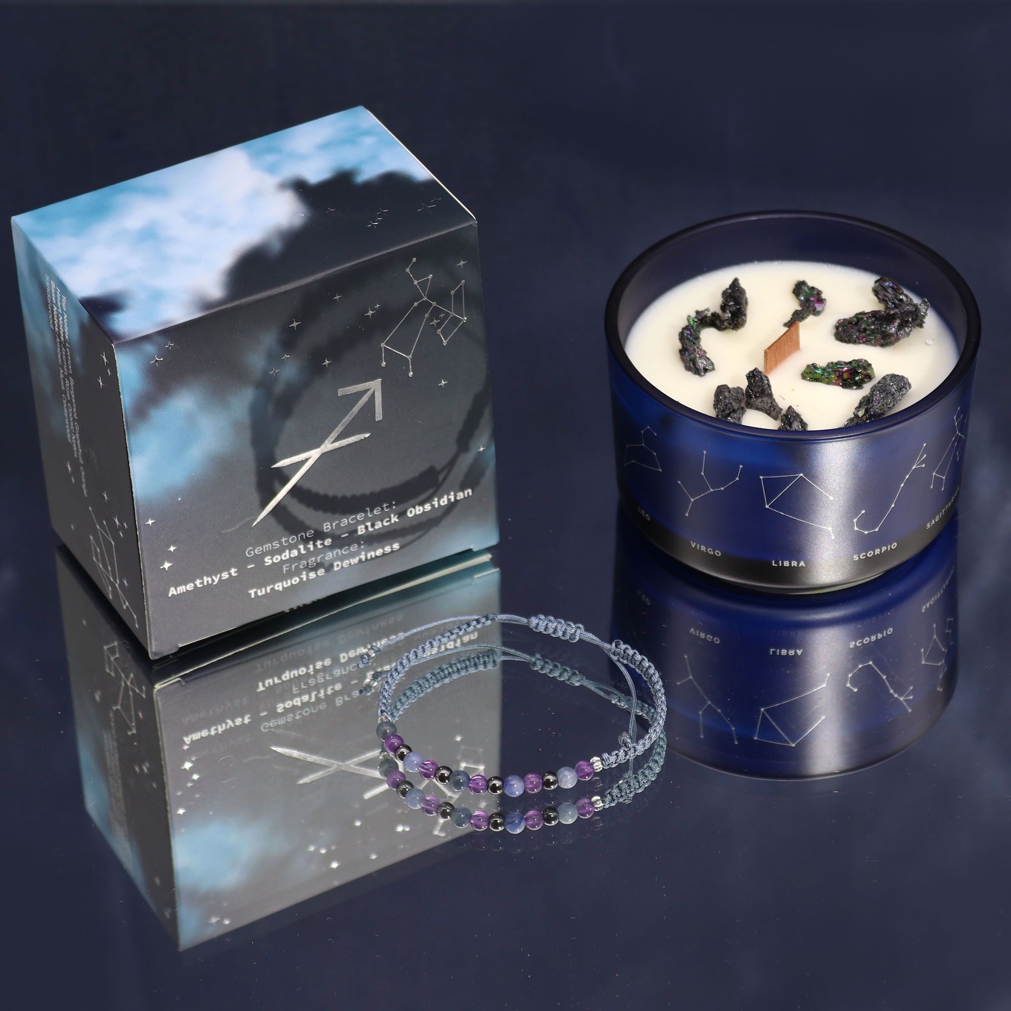Sagittarius Zodiac Candle & Gemstone Bracelet - Image 4