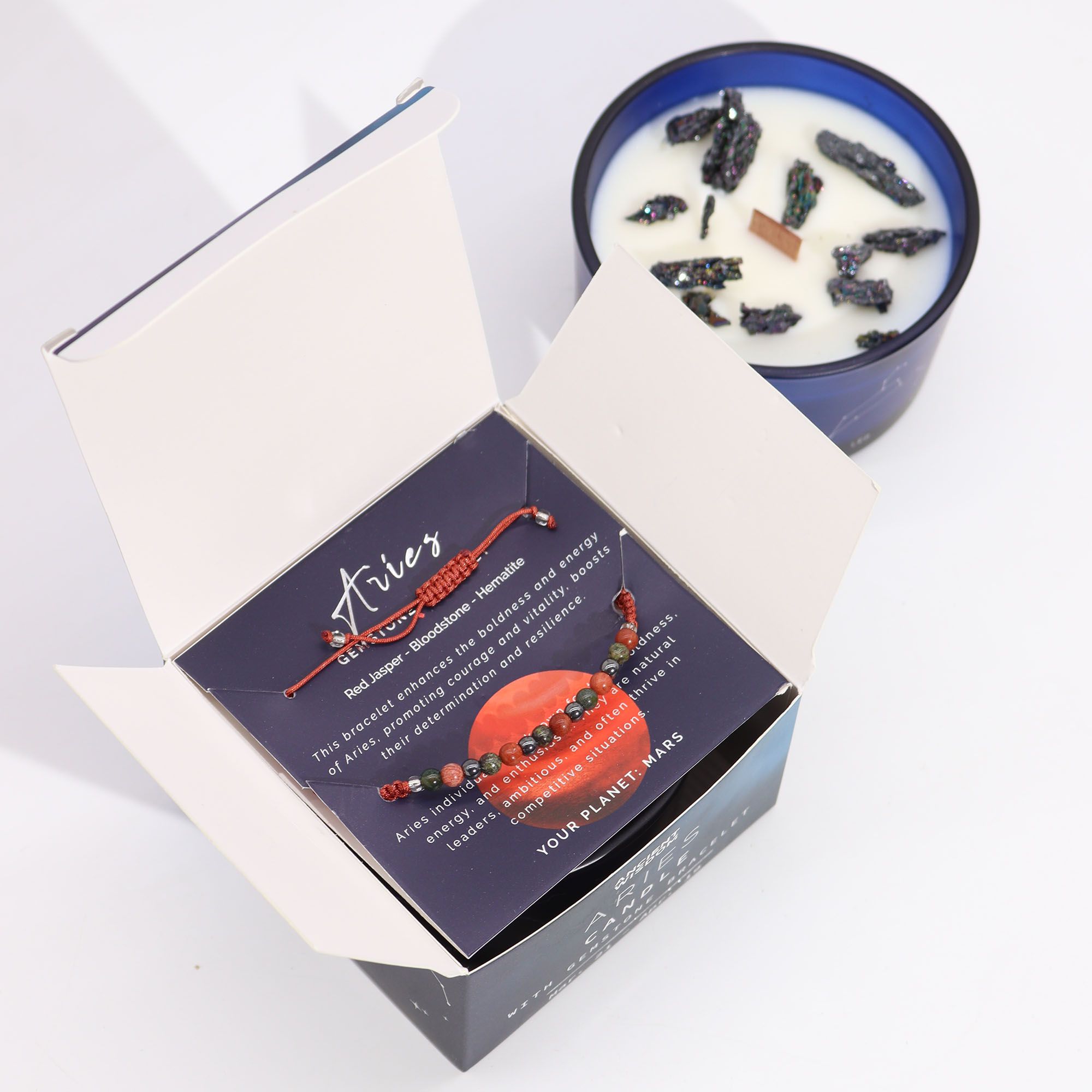 Aries Zodiac Candle & Gemstone Bracelet - Image 5