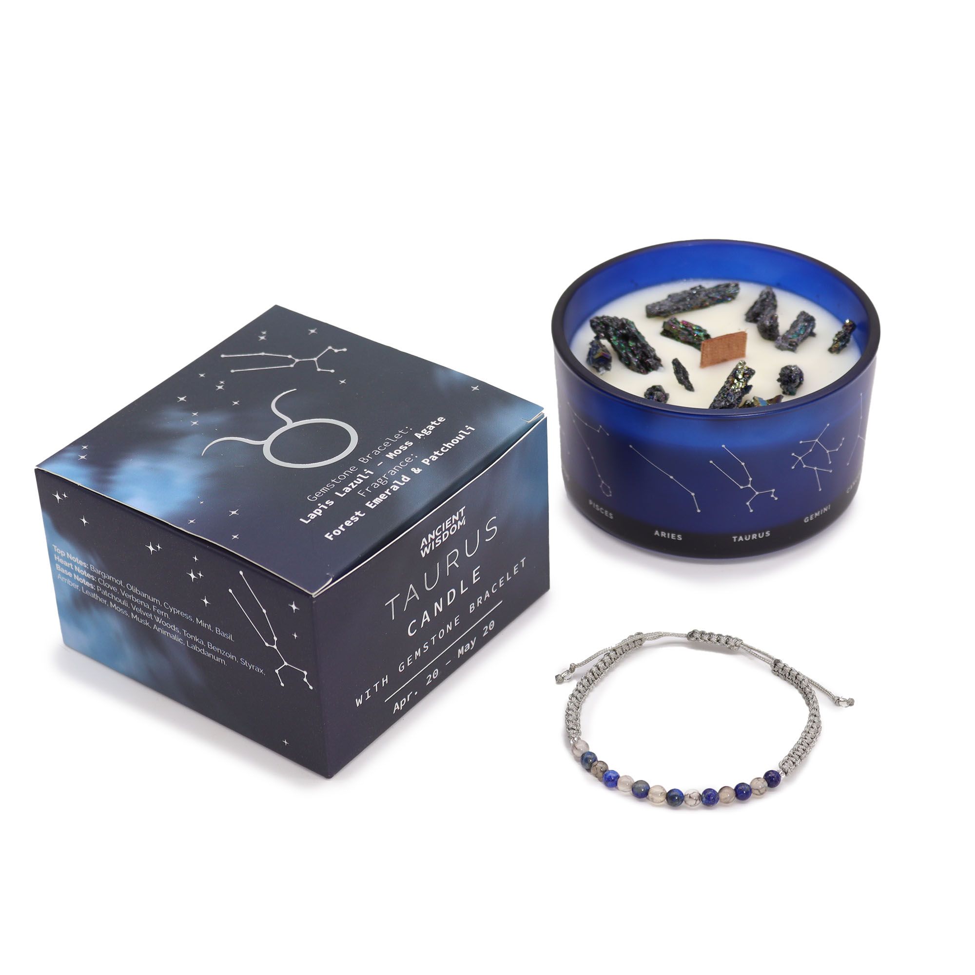 Taurus Zodiac Candle & Gemstone Bracelet - Image 2