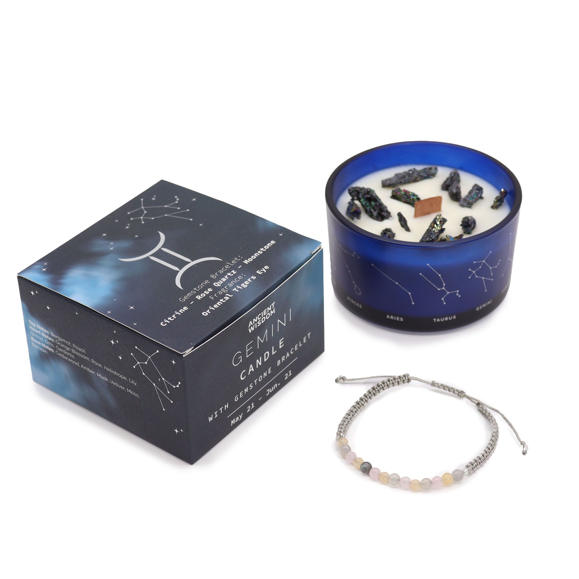 Gemini Zodiac Candle & Gemstone Bracelet - Image 6