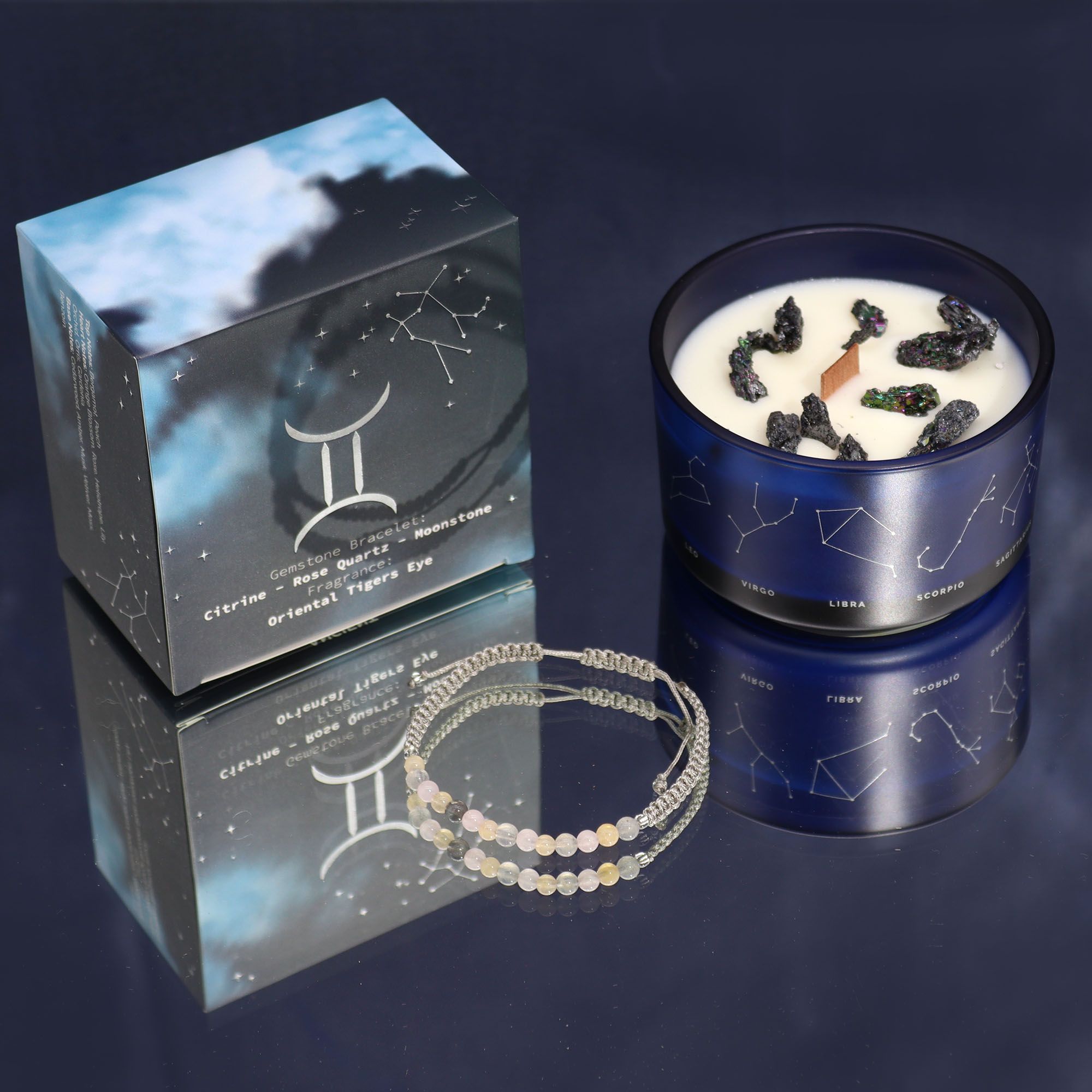 Gemini Zodiac Candle & Gemstone Bracelet - Image 4