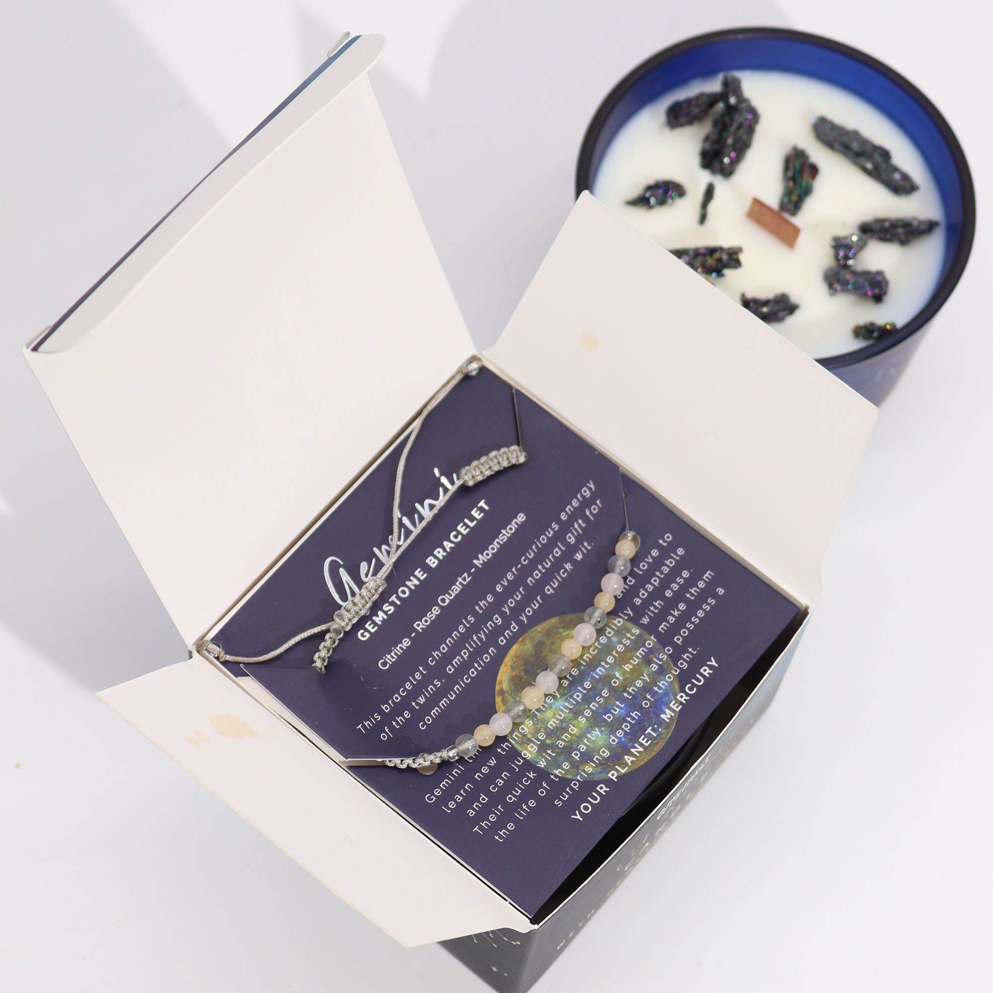 Gemini Zodiac Candle & Gemstone Bracelet - Image 5