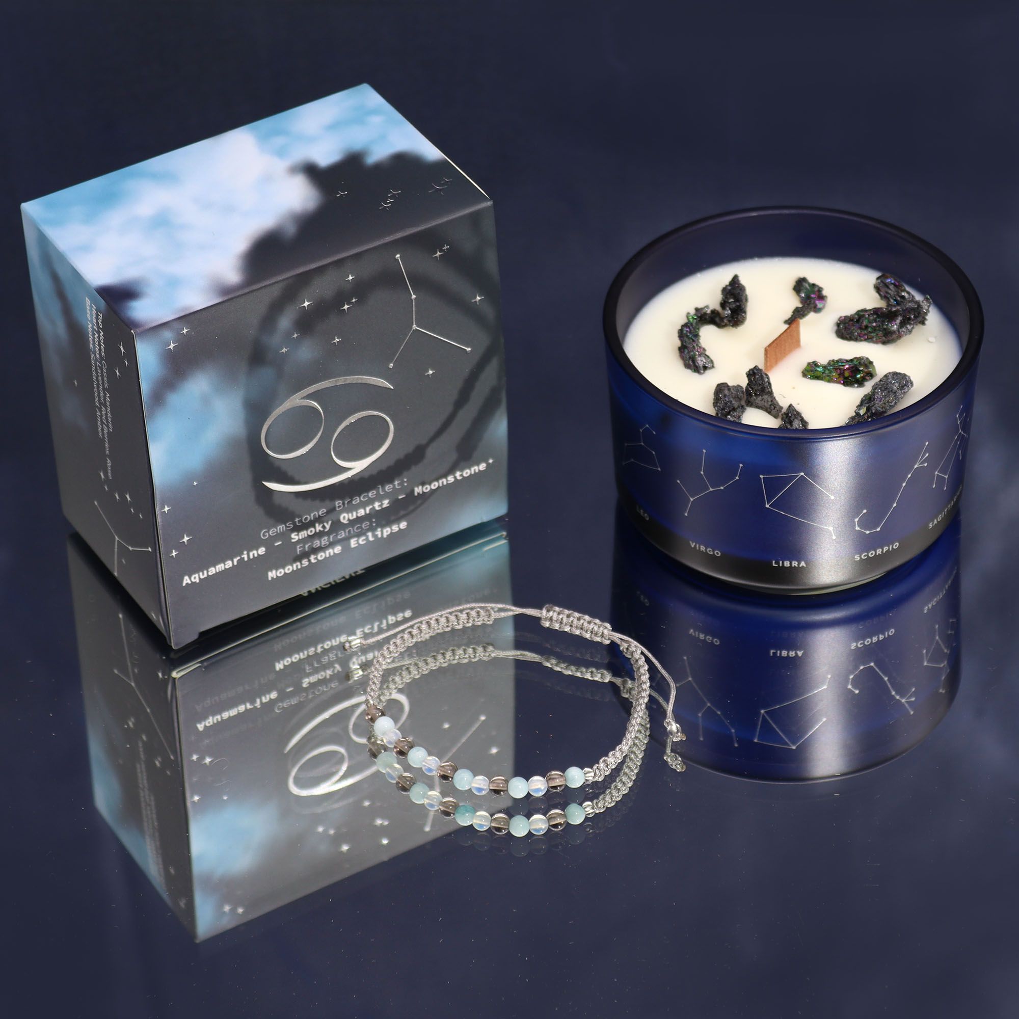 Cancer Zodiac Candle & Gemstone Bracelet - Image 3