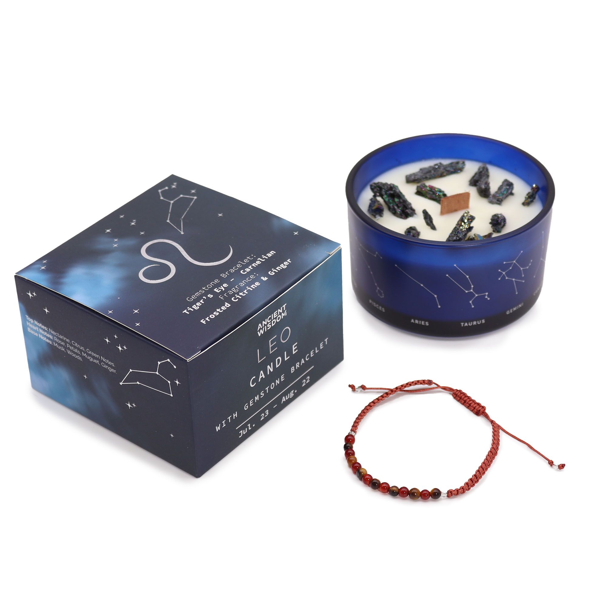 Leo Zodiac Candle & Gemstone Bracelet - Image 5