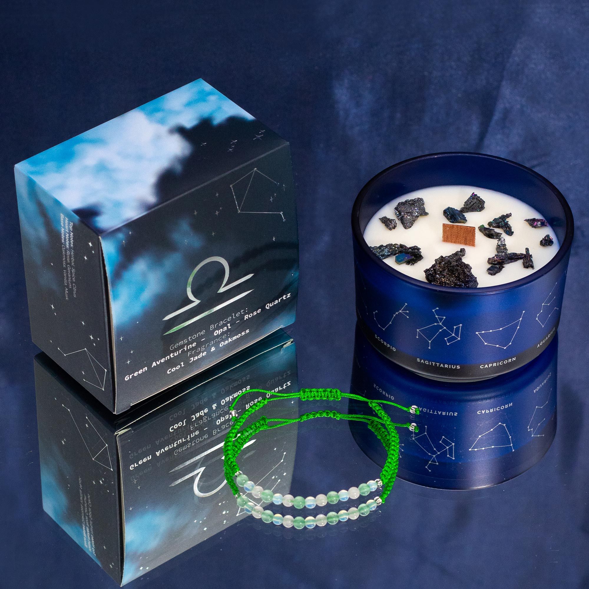 Libra Zodiac Candle & Gemstone Bracelet - Image 2