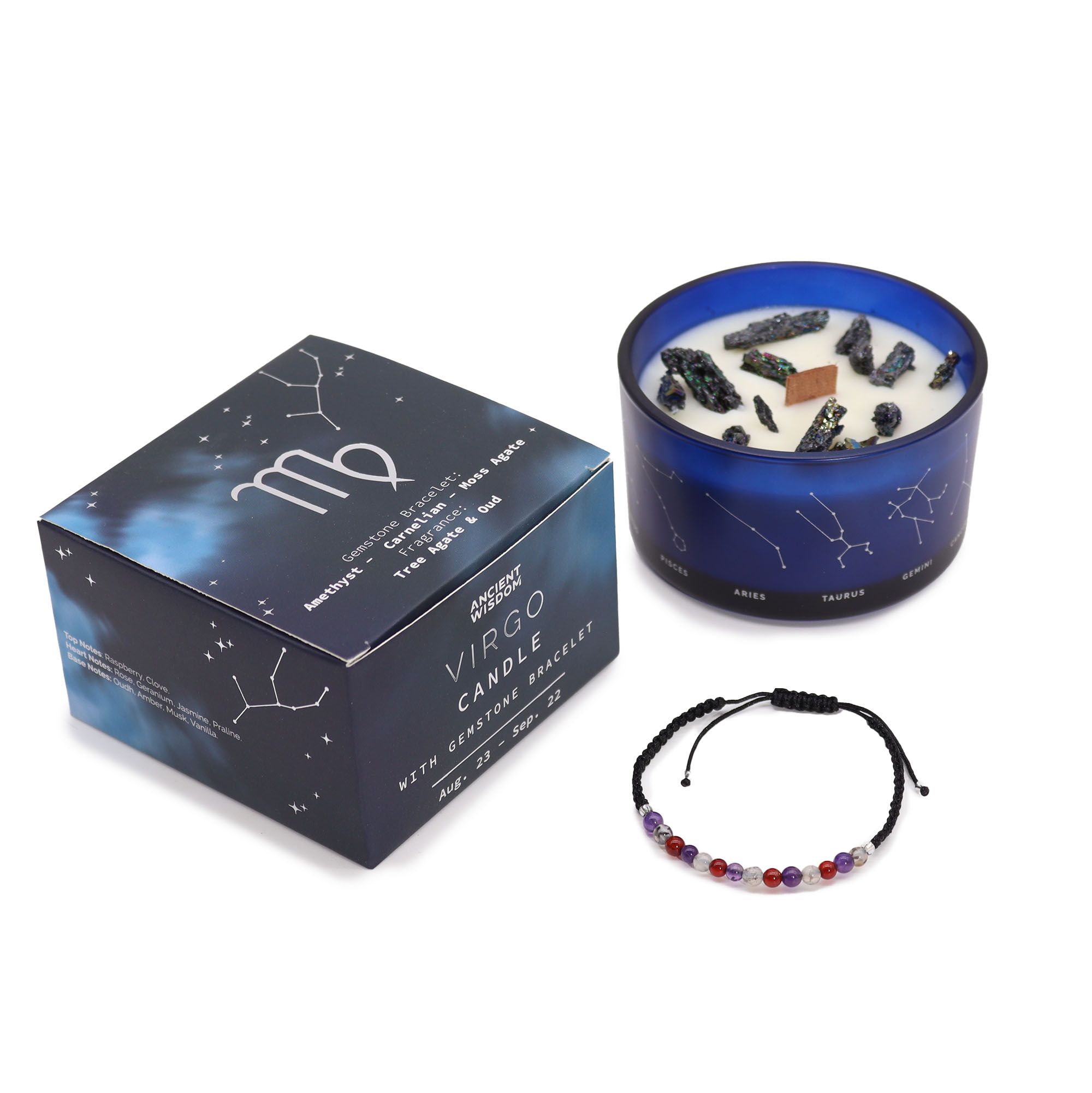 Virgo Zodiac Candle & Gemstone Bracelet - Image 3